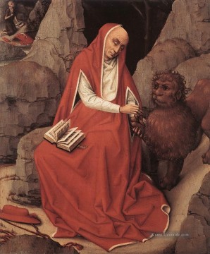 St Jerome und der Löwe Niederländische Maler Rogier van der Weyden Ölgemälde